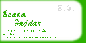 beata hajdar business card